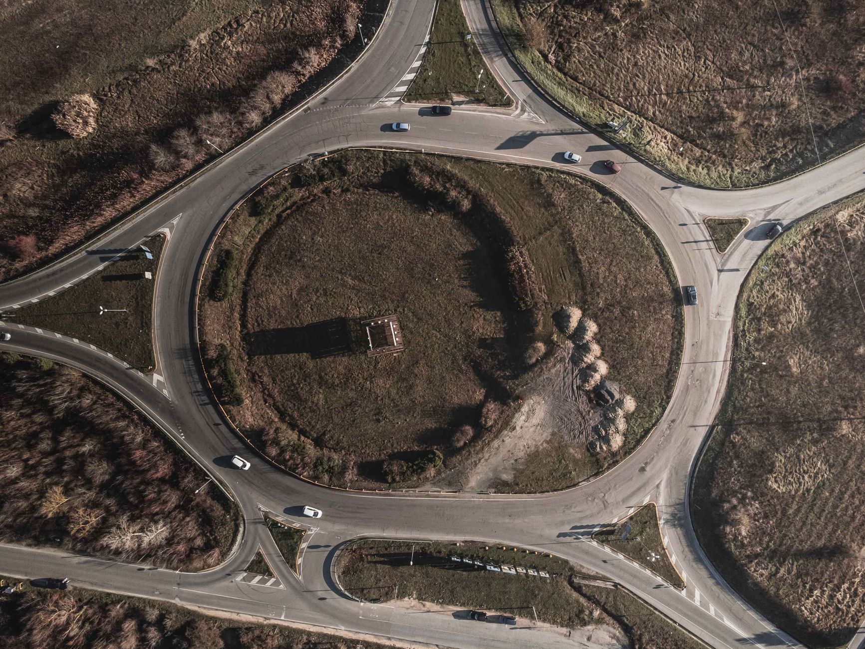 An aerial view of a roundabout, the single junction that fails more Irish driving tests than any other